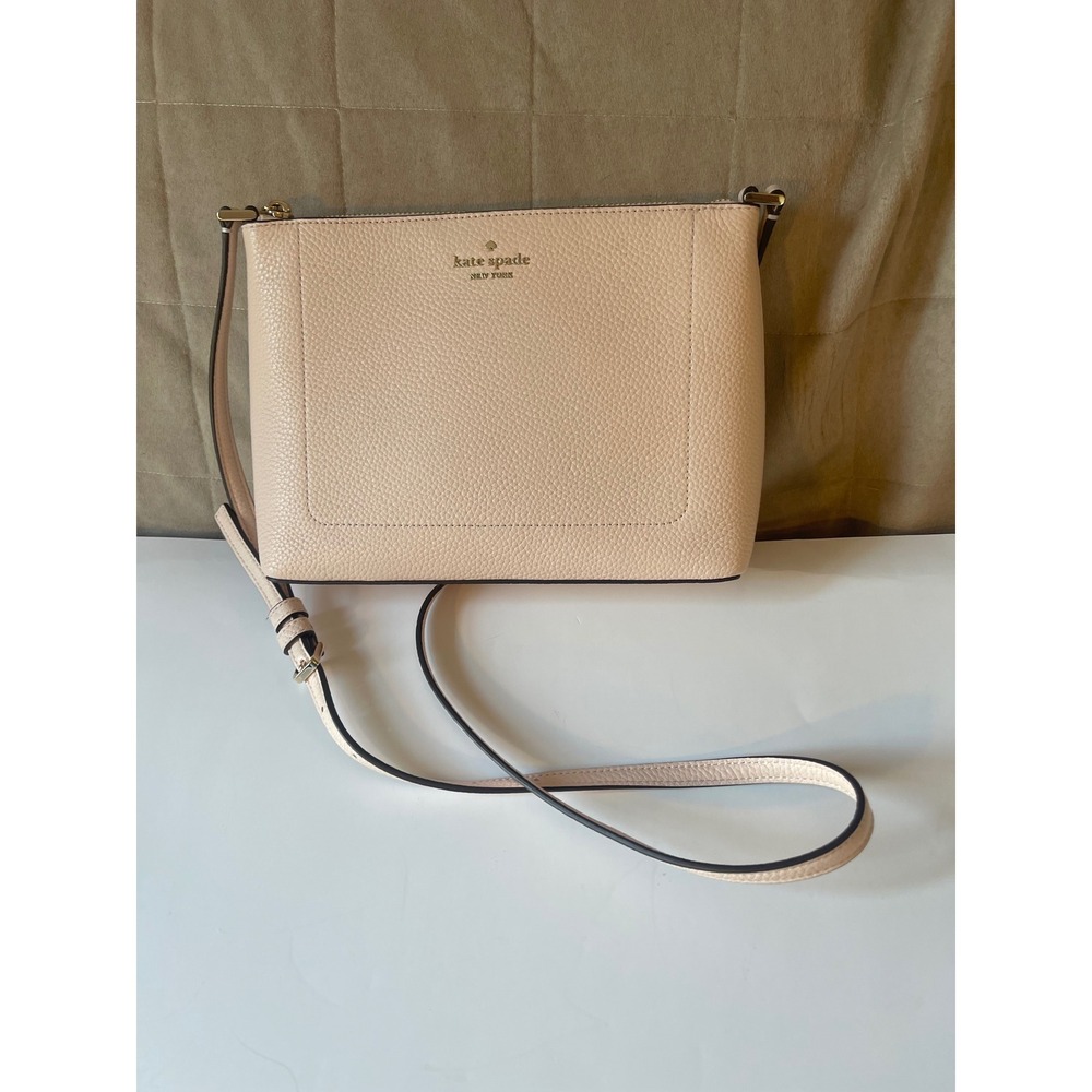Kate Spade Leila Crossbody Bag/purse Blush Pink Pebbled Leather Gold KG464